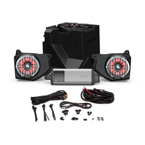 Rockford Fosgate RNGR18RC-STG5 Audio Kit: Ride Command Interface Adapter, 1500-Watt Amp, M2 Color Optix Multicolor LED Lighted Front Speakers & Subwoofer for Select Polaris Ranger Models (2018-2022) Rockford Fosgate RNGR18RC-STG5 Audio Kit: Ride Command Interface Adapter, 1500-Watt Amp, M2 Color Optix Multicolor LED Lighted Front Speakers & Subwoofer for Select Polaris Ranger Models (2018-2022)